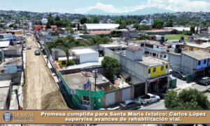 Promesa cumplida para Santa María Ixtulco: Carlos López supervisa avances de rehabilitación vial.
