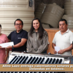 Aline Lazo entrega calentadores solares para mejorar viviendas en Ixtenco.