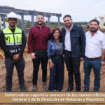Gobernadora supervisa avances de las nuevas oficinas del Archivo General y de la Dirección de Notarías y Registros Públicos.