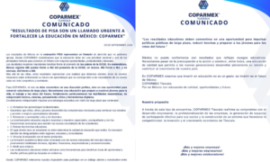COPARMEX llama a fortalecer la educación ante resultados de PISA.