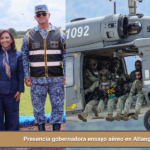 Presencia gobernadora ensayo aéreo en Atlangatepec.