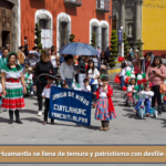 Huamantla se llena de ternura y patriotismo con desfile de niñas y niños.