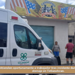 Atienden oportunamente a trabajador tras incidente durante trabajos de drenaje en Tetlanohcan.