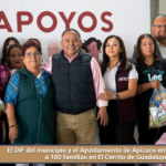 El DIF del municipio y el Ayuntamiento de Apizaco entregan apoyos a 180 familias en El Cerrito de Guadalupe.