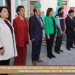 Participan Desarrollo Económico y Comercio, comunidades y comunidad educativa en homenaje cívico de Huamantla.