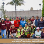 Realizan jornada de «Tlaxcaltequios» en el parque San Antonio de Chiautempan.
