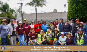 Realizan jornada de «Tlaxcaltequios» en el parque San Antonio de Chiautempan.