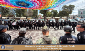Huamantla agradece respaldo del Gobierno del Estado para fortalecer la seguridad.