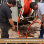Camión Vactor realiza desazolves continuos en Loma Bonita.