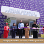 Entrega gobernadora renovada unidad deportiva en Chiautempan.