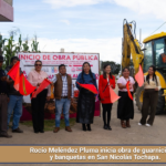 Rocío Meléndez Pluma inicia obra de guarniciones y banquetas en San Nicolás Tochapa.