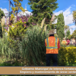 Gobierno Municipal de Ixtenco fortalece limpieza y mantenimiento de áreas verdes.