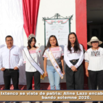 Ixtenco se viste de patria: Aline Lazo encabeza pega del bando solemne 2026.
