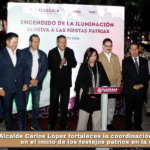 Alcalde Carlos López fortaleces la coordinación institucional en el inicio de los festejos patrios en la capital.