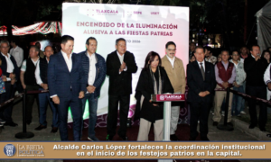 Alcalde Carlos López fortaleces la coordinación institucional en el inicio de los festejos patrios en la capital.