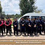 Fortalece SSC acciones de proximidad social en Apizaco y San Antonio Cuaxomulco.