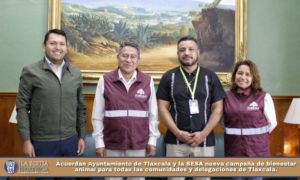 Acuerdan Ayuntamiento de Tlaxcala y la SESA nueva campaña de bienestar animal para todas las comunidades y delegaciones de Tlaxcala.