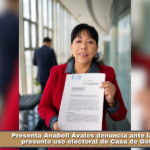 Presenta Anabell Ávalos denuncia ante la FGR por presunto uso electoral de Casa de Gobierno.