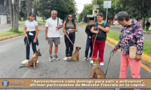 “Aprovechamos cada domingo para salir a activarnos”, afirman participantes de Muévete Tlaxcala en la capital.