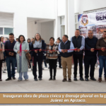 Inauguran obra de plaza cívica y drenaje pluvial en la primaria Benito Juárez en Apizaco.