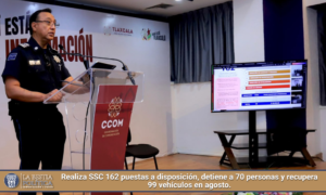 Realiza SSC 162 puestas a disposición, detiene a 70 personas y recupera 99 vehículos en agosto.