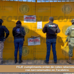 FGJE cumplimenta orden de cateo relacionada con narcomenudeo en Zacatelco.