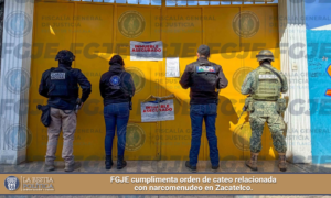 FGJE cumplimenta orden de cateo relacionada con narcomenudeo en Zacatelco.