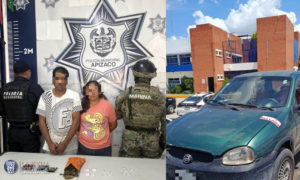 Detienen Policía de Apizaco y Marina a dos sujetos con posesión de drogas.