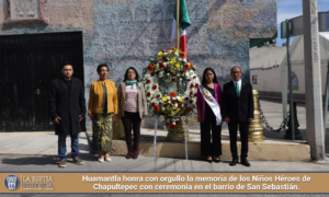 Huamantla honra con orgullo la memoria de los Niños Héroes de Chapultepec con ceremonia en el barrio de San Sebastián.