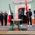 Salvador Santos Cedillo encabeza entrega del Fuego Patrio a las 39 comunidades de Huamantla.