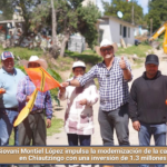 Giovani Montiel López impulsa la modernización de la calle Independencia en Chiautzingo con una inversión de 1.3 millones de pesos.