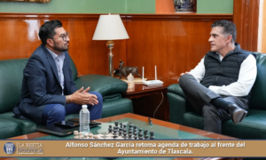 Alfonso Sánchez García retoma agenda de trabajo al frente del Ayuntamiento de Tlaxcala.