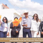 Con inversión de más de 735 mil pesos, Giovani Montiel inicia obra de pavimentación en San Francisco Atexcatzinco.