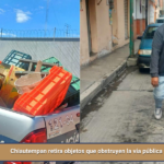 Chiautempan retira objetos que obstruyen la vía pública y banquetas. 
