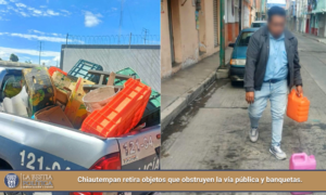 Chiautempan retira objetos que obstruyen la vía pública y banquetas. 