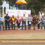 Tetla inicia rehabilitación de su parque central con inversión de 1.8 mdp.