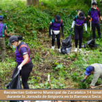 Recolectan Gobierno Municipal de Zacatelco 14 toneladas de basura durante la Jornada de limpieza en la Barranca Seca en Zacatelco.