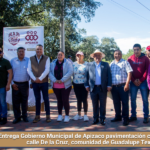 Entrega Gobierno Municipal de Apizaco pavimentación con adoquín en la calle De la Cruz, comunidad de Guadalupe Texcalac.