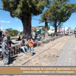 Blanca Angulo le continúa apostando a la renovación de calles en Chiautempan.