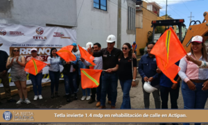 Tetla invierte 1.4 mdp en rehabilitación de calle en Actipan.