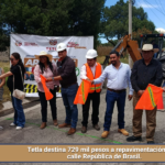 Tetla destina 729 mil pesos a repavimentación de la calle República de Brasil.