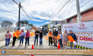 Giovani Montiel pone en marcha la rehabilitación de la calle Texcalac, en Actipac,con una inversión de más de 1.4 millones de pesos.