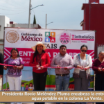 Presidenta Rocío Meléndez Pluma encabeza la entrega de obra de agua potable en la colonia La Venta.