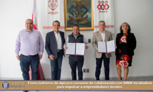Firma Gobierno de Apizaco convenio de colaboración con MNW Incubadora para impulsar a emprendedores locales.