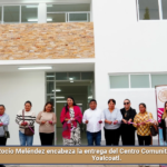 Rocío Meléndez encabeza la entrega del Centro Comunitario en San José Yoalcoatl.