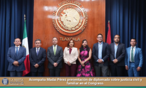 Acompaña Madai Pérez presentación de diplomado sobre justicia civil y familiar en el Congreso.