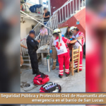 Seguridad Pública y Protección Civil de Huamantla atienden reporte de emergencia en el barrio de San Lucas.