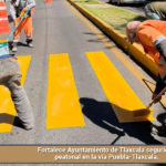 Fortalece Ayuntamiento de Tlaxcala seguridad peatonal en la vía Puebla-Tlaxcala.