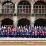 Participa Gobierno de Zacatelco en izamiento de bandera en la capital de Tlaxcala