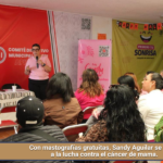 Con mastografías gratuitas, Sandy Aguilar se suma a la lucha contra el cáncer de mama.